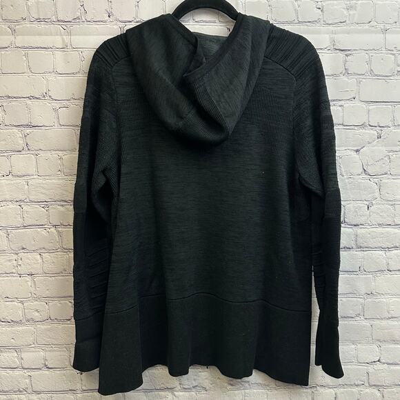 Smartwool Intraknit Merino Sport Pullover Hoodie Black Thumb Holes Size Large - Picture 8 of 12